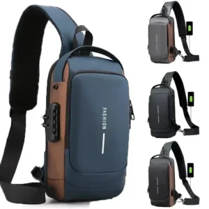 Men’s Anti-Theft Chest Bag – USB Charging Crossbody Sling