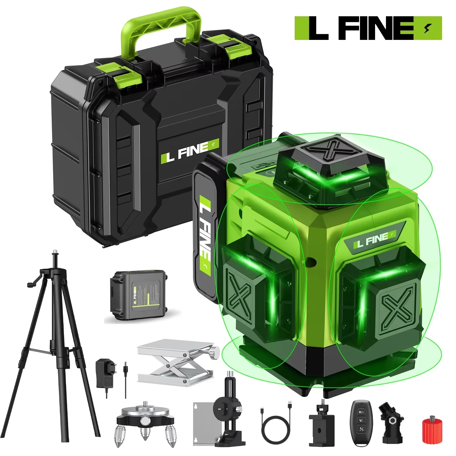 Lfine 4D 16-Line 360° Self-Leveling Laser Level with Tripod Option