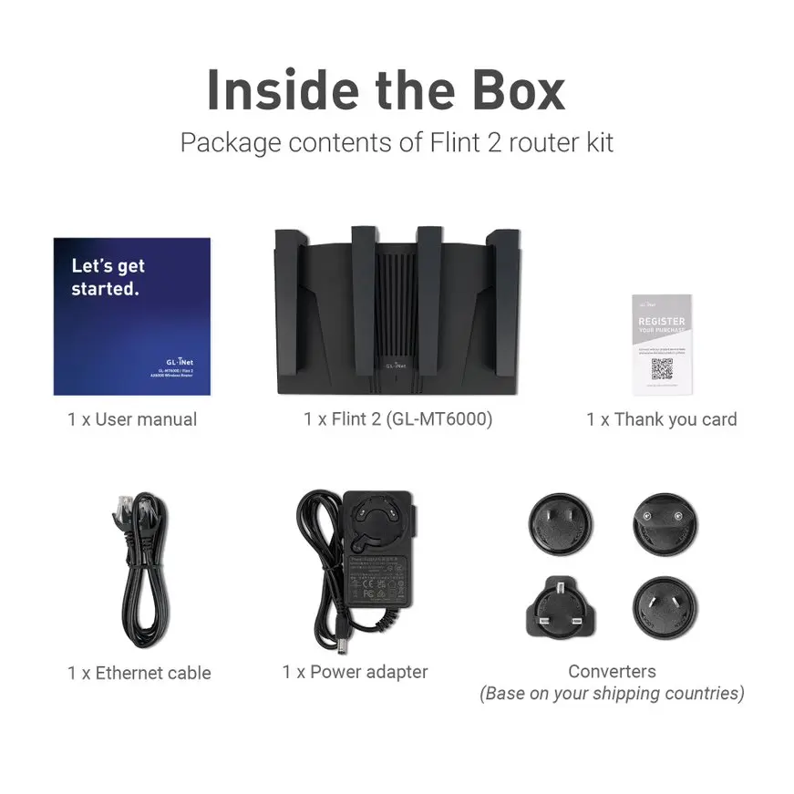GL.iNet Flint 2 (GL-MT6000) Wi-Fi 6 Router with 2.5G Ethernet - Image 5
