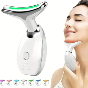 7-Color LED Neck & Face Massager – USB Rechargeable Beauty Device