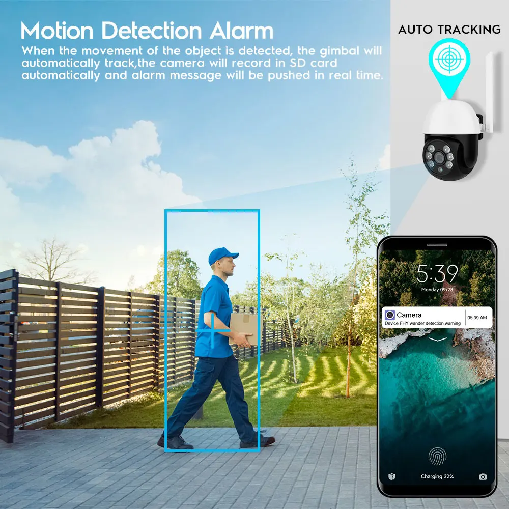 CamHi 1080P Outdoor WiFi IP Camera – PTZ Speed Dome, 4X Zoom - Image 3