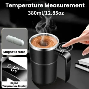 380ml Self-Mixing Electric Coffee Mug – USB Rechargeable & Waterproof