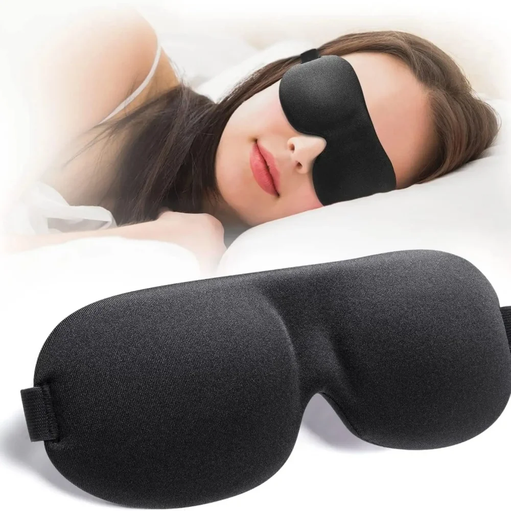 3D Contoured Sleeping Eye Mask – Light Blocking Sleep Mask for Men & Women