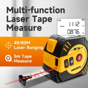 Nohawk Laser Tape Measure 40m/80m – USB Rechargeable Distance Meter