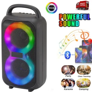 1000W Portable Bluetooth Party Speaker – Dual 3″ Subwoofers